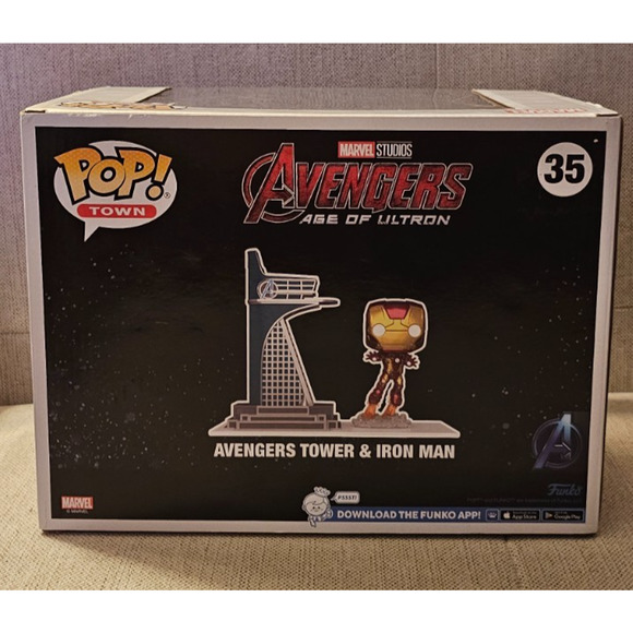 Pop Town Avengers Age of Ultron Avengers Tower with Iron Man GITD Sealed New - Picture 4 of 4